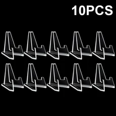 투명 아크릴 동전 디스플레이 스탠드 홀더 소형 이젤 랙 카드 기념 챌린지 캡슐 거치대 지지대 10 개 2, 02 10Pcs
