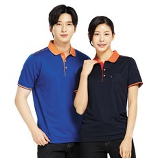 나인앤나인 기능성 쿨론 미니 홈 단추 배색 카라 반팔티셔츠(일상복 유니폼 근무복 작업복)