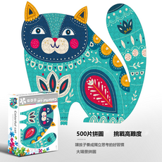 VANLUEE 益智拼圖 兒童 早教, 1個, 500片異形貓:如圖所示6805, 1片