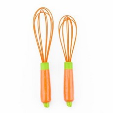 硅膠打蛋器家用鷄蛋起泡手動攪拌器攪拌棒大小號套裝 - 廚房烘焙必備, 蘿蔔手柄2個套裝 大號小號, 1個