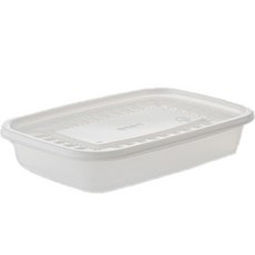 NS 밀폐 사각 죽 용기 소 650ml, 50세트, 용기 + 뚜껑