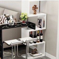 바 테이블 공간활용 ㄱ자 식탁 미니홈바 와인 진열대