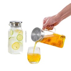 硼矽玻璃方形冷水壺 大容量 1200ml, 1200ml方形壺珍珠棉包裝, 1個