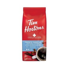 Tim Hortons 프렌치 바닐라 가향 로스트 그라운드 커피 완벽한 균형 항상 매끄러움 100% 아라비카 원두로 제작 355ml(12온스) 백, 12 Ounce (Pack of 1)