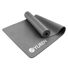 유렌 와이드 요가매트 90x195cm NBR 홈트레이닝 운동매트 10mm, 그레이, 1개