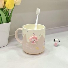 三麗歐 卡通洗漱杯 高顔值漱口杯, 1個, 粉色
