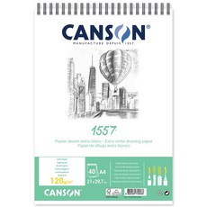 캔숀 1557 드로잉 크로키 스케치북 120g 200g 스프링 제본타입, 120g스프링, A4