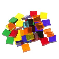 旭陽教育用品社 U.S.L遊思樂益智教具 方形透明片 (1英吋 4色 1000PCS裝) 台灣製安全玩具, 詳見包裝