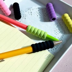 셀엔드 애벌레 펜그립 세트 연필깍지 볼펜깍지, 8p 블랙