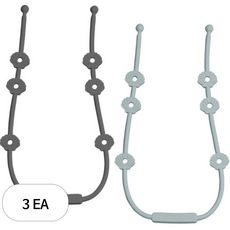 아이벨류 실리콘 멀티 스트랩 홀더 2종 세트, 노꼭지, 3세트, 다크그레이 + 클라우드