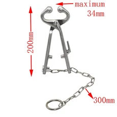 스테인리스강 소 코 링 펜치 농장 가축 도구 체인 당김 포함 1 개, [01] WHITE, [01] M, 1개