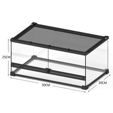 NOMO 諾摩 防逃雨林缸 爬蟲缸 水陸兩用生態缸 玻璃飼養箱 寵物飼養箱 婷婷百貨, 1個, (YL-11) 50*30*25(限宅配