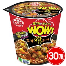 오뚜기 와우 고기열라면 컵 80g, 30개