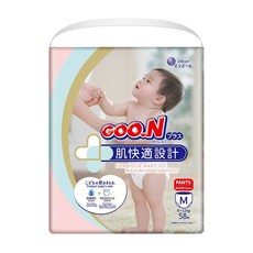 GOO.N плюс 尿布 M號 (6-12kg) 58片 男女寶寶適用 肌快適設計, 58個, M