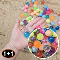 1+1 고무 탱탱볼 미니 반짝이 놀이공 점프볼 친구들 선물 10P, 1개, 상세페이지 참조