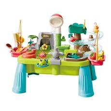 JoyBaby 旋轉滑水道 釣魚台玩具 多功能戲水遊戲桌, 趣味戲水樂園-43PCS, 1個