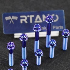 차량 너트 볼트 1개 15 스펙 40 플랜지 30 범용 피팅 레이스 50mmL 팩 20 M6x10 25 35 합금 티타늄 육각 M6 45, 02 Purple_01 M6x10mm