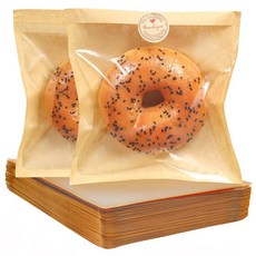 SUREHOME 종이 샌드위치 100개 크래프트 브라운 히트 창문 개별 백에 베이커리, 7.1"x7.5"