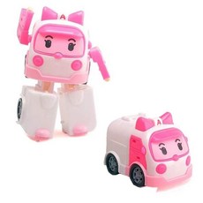 【 台湾 出货 \免运】 變形警車玩具 兒童拆裝變形玩具 機器人救援小車, 粉紅(袋裝), 1個