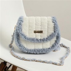 영상제공 샤샤벨 네트 공예 새들백 가방 만들기 diy 재료 세트, 화이트블루, 1개