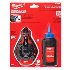 밀워키공식대리점 30M 먹통 블루 초크라인 세트 외부 콘크리트 금속 마킹용 청색 먹선 먹줄 세트 48-22-3992, 1개