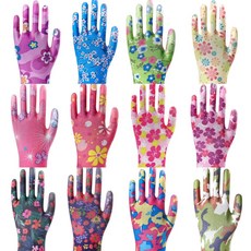 塗膠尼龍手套 女士戶外防曬工作手套, 顔色大小隨機不指定 不帶膠 無膠款,女士S小碼 12雙