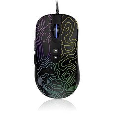 Dagaladoo 블랙 유선 게이밍 마우스 12800 DPI RGB 게이밍 마우스 7가지 조명 효과 PC 게이밍 마우스 DIY 키바인딩 지원 마우스 게이머 컴퓨터 마우, Dagaladoo 블랙 유선 게이밍 마우스, 12800