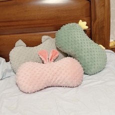 兒童枕頭 寶寶枕頭 可愛造型兒童午睡枕 成人辦公室午休趴睡枕 多功能頸枕 可拆洗, 灰色貓咪,38*24*8cm(掏棉花拆洗)