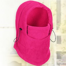 겨울 보디히트 남녀 이중 기모 후드 헤드 커버 라이딩 마스크 바람막이 복면 머플러, 01 조절 가능, 110G로즈레드벨벳없이, 1개