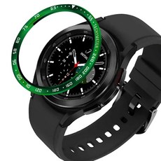 LuA lovel Galaxy Watch5/Watch4/Watch4 Classic 相容金屬錶圈保護殼 造型錶圈環, E綠色
