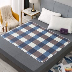 베베어스 어르신 시니어 환자 케어 성인 노인 고급 침대 방수 패드 매트 2개, 80*120CM * 2개, 블루체크