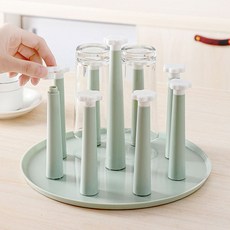 윤별 주방 플라워 컵걸이 머그 홀더, 그린, 1개