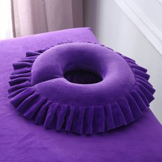 구멍 쿠션 미용 패드 베개 실리콘 화이트 마시지샵 얼굴, 1개, 대형 면 코어 퍼플 분리세탁