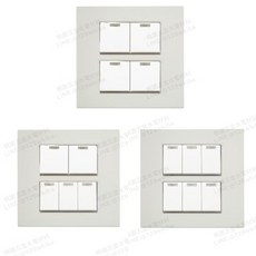 Suzone樹榮 雅典系列雙聯螢光開關 AT-5748/5758/5768 附蓋板 雙聯開關 螢光開關, 1個, 六開,曉灰