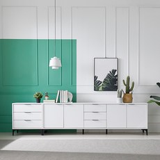 [지베스]오스만 2700 3단(서랍형) 거실장세트, 멀바우