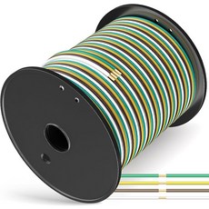 25피트 4인치 와이어 트레일러 18AWG 컬러 코딩 배선 하네스 4개의 플랫 커넥터 보트 하네스용 흰색 접지 와이어가 있는 키트 라이트, 100FT-4 Way