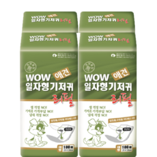 와우 일자형 기저귀 200매 400매 강아지 배변 위생, 대형, 100개입, 4개