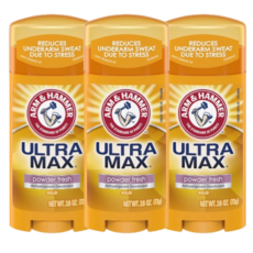 Arm & Hammer UltraMax 고형 발한제 데오드란트 여성용 파우더 프레시 73g 3 SET, 1개