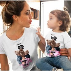 LAMENGODE 親子裝 母女抱抱上衣 短袖圓領T恤 全家服 歐美風 大尺碼童裝