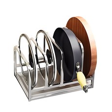 304不鏽鋼可調式多功能鍋蓋砧板架 - 廚房收納好幫手，可調間距，節省空間, 1個, SWB11-7 四槽款