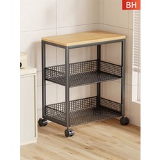 틈새수납 주방수납 트롤리 다용도 철제선반 바퀴형, 화이트 2단 이동식