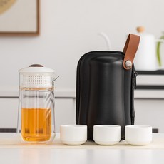 雲出旅行茶具套裝陶瓷一壺三杯活動慶典伴手禮高檔茶具戶外泡茶器, 1個, 雲出/一壺三杯-白:1