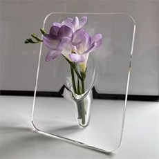 화병 15x20cm 벽걸이 인테리어 아크릴 아크릴 화병 홈데코 심플 투명 장식, 투명(클리어)1P