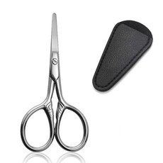 1Pcs 스테인레스 스틸 수염 가위 메이크업 눈썹 코 머리 면도 작은 가위 전문 네일 큐티클 컷 매니큐어 도구, [02] Round Head, 1개