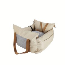 防水寵物汽車座椅 便攜加高狗床 小型大型犬通用防滑車用旅行狗窩, 卡其色, 1個