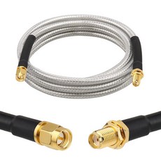 MOOKEERF RG8X SMA 수 - 암 동축 케이블 1.5m(5피트) 초저손실 연장 50옴 라우터 GPS RF 라디오 Wi-Fi 안테나 신호 부스터 모듈 등, 5 피트, 1