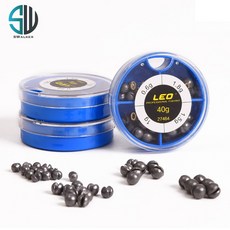 LEO 藍色盒裝咬鉛40g 4規格 磯釣/池釣/釣蝦/筏釣適用 夾鉛配重, 1個, 藍色咬鉛套餐盒40g/組