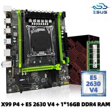 ZSUS X99 P4 CPU V4 마더보드 A2011 SATA 세트 INTEL HZ 메모리 키트 213 2630 E5 RAM 16GB DDR4 XEON, 마더보드 CPU RAM