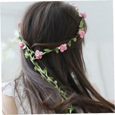 웨딩 파티 헤어 액세서리 조화 꽃 머리띠 화환 리스 신부 들러리 촬영 소품, 옐로우