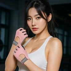 오썸머 강력 그립 쿠션 여자 헬스 장갑, 베이비 핑크